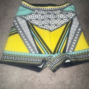 Geometric High Waisted Women Shorts